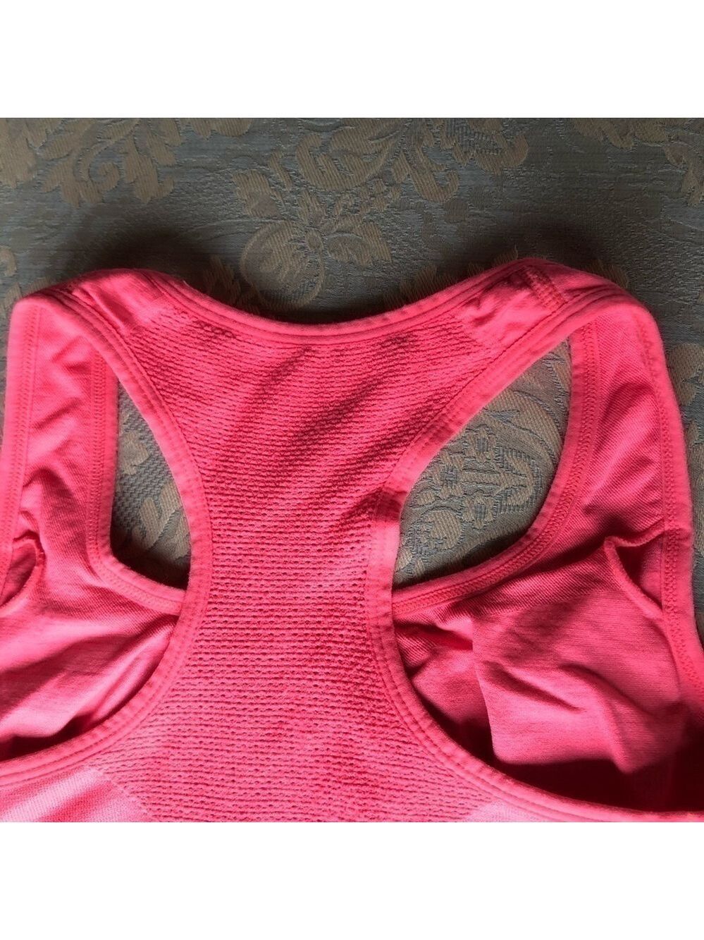 Neon coral medium impact racer back sports bra size medium - Picture 10 of 13